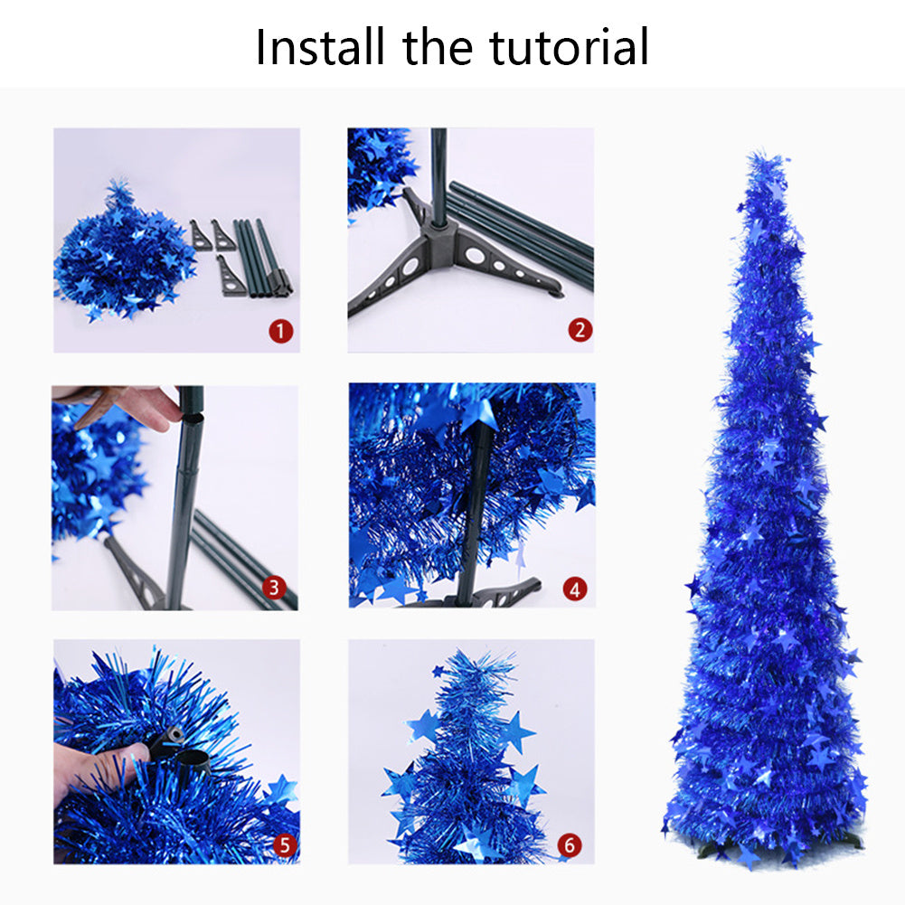Artificial Tinsel Up Christmas Tree With Stand Gorgeous Collapsible Artificial Christmas Tree For Christmas Decorations Artificial Tinsel Up Christmas Tree With Stand Gorgeous Collapsible Artificial Christmas Tree For Christmas Decorations